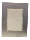 Llave Cambre Bauhaus 2 Teclas Blanco Y Aluminio
