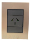 Llave Cambre Bauhaus Toma Simple Gris Y Champagne