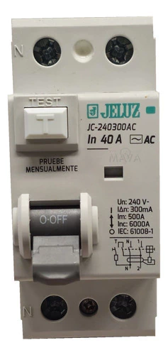 Disyuntor Diferencial Bipolar 2x40a 300ma Jeluz