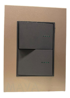 Llave Cambre Bauhaus Doble Punto Tecla Gris Y Champagne