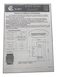 Fuente Modular Elitron Entrada 220v Salida 24vcc 2a 50w - comprar online
