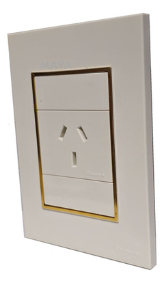 Llave Cambre Bauhaus Toma Simple Oro Y Blanco - comprar online