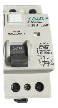 Disyuntor Diferencial Bipolar 25a 2x25 Jeluz - tienda online