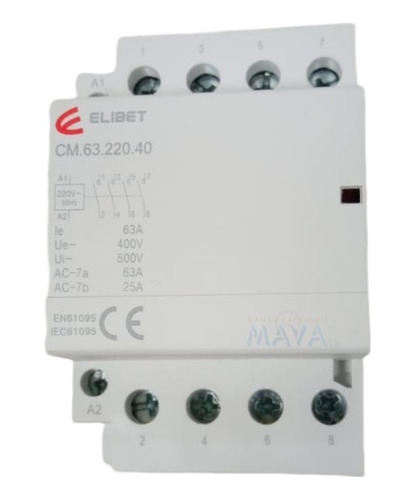 Contactor Modular Elibet 4x63a Bobina 220v