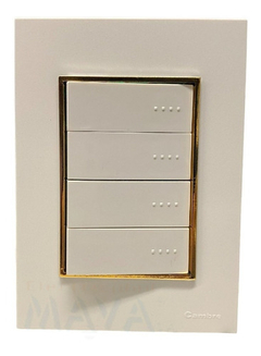 Llave Cambre Bauhaus 4 Teclas Blanco Oro Y Blanco