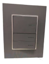 Llave Cambre Bauhaus 3 Puntos Tecla Gris Ribete Aluminio