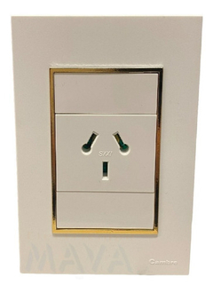 Llave Cambre Bauhaus Toma Simple Oro Y Blanco en internet