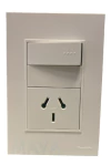 Llave Cambre Bauhaus Combinacion Y Toma Tapa Ribete Blanco