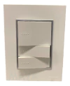 Llave Cambre Bauhaus 3 Teclas Blanco Ribete Aluminio