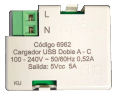 Modulo Toma Doble Usb + Tipo C Carga Rapida Blanco Cambre - Electricidad MAVA