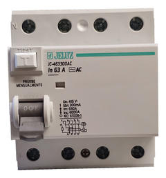 Disyuntor Diferencial Bipolar 4x63a 300ma Jeluz