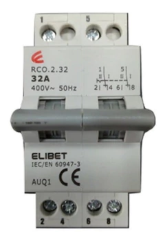 Llave Conmutadora Bipolar 32a Elibet Para Riel Din