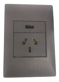 Llave Cambre Sxxii Gris Toma Usb + 220v Completa