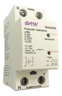 Protector Tension Monofasico Riel Din 80a Baw