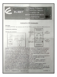 Rele Protector Tensión Trifasico Falla Asimetria Fase Elitro - comprar online