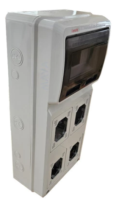Tablero Industrial Para 4 Tomas 8 Modulos Din Pvc Famatel