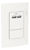 Llave Toma Usb Doble 2.1a Blanco Roda Schneider Armado