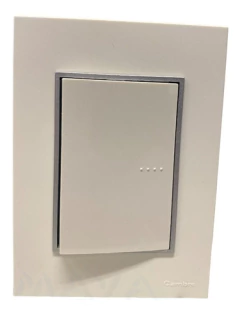 Llave Cambre Bauhaus Punto Teclon Blanco Ribete Aluminio