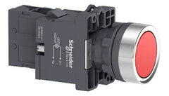 Pulsador Rasante Rojo C/luz 220v D 22mm 1nc Schneider