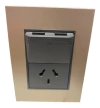 Llave Cambre Toma + Usb Doble Bauhaus Gris Y Champagne
