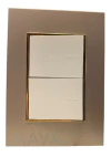 Llave Cambre Bauhaus 2 Teclas Blanco Oro Y Champagne