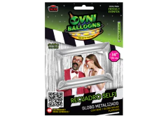 Globo recuadro selfie 34" plateado - comprar online