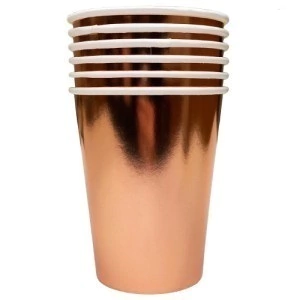 Vaso polipapel rosa gold x 6 unidades