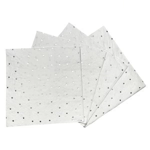 Servilletas puntitos plateados x 12 unidades