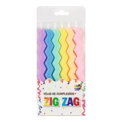 Velas Zig zag pastel x 6 unidades - comprar online
