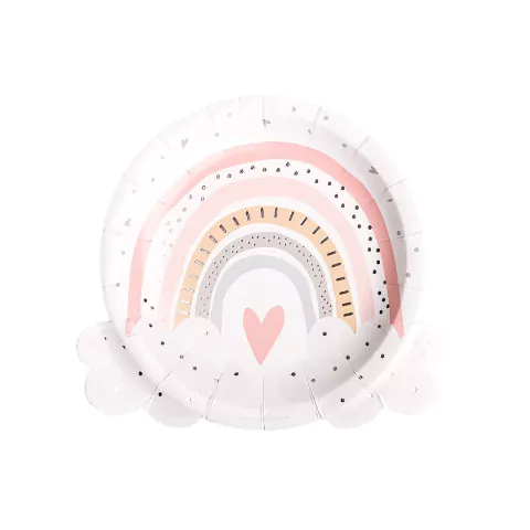 Plato arcoiris nórdico rosa x 8