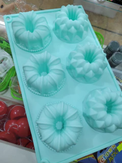 Molde silicona savarines nórdicos x 6 cavidades