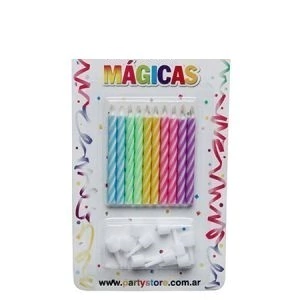 Velas Mágicas Multicolores x 10