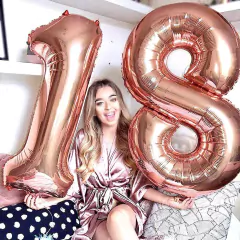 Globo número metalizado rose gold 32"