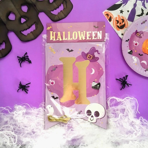 Banderin Halloween violeta
