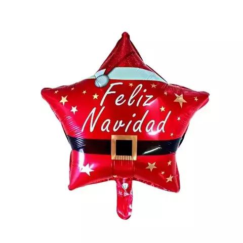 Globo metalizado estrella "Feliz Navidad" 45cm