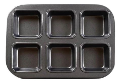 Placa teflón brownie cuadrados x 6 cavidades