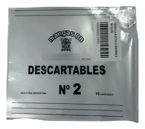 Mangas descartables n°2 x 10 unidades