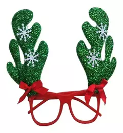 Lentes navideños reno verde