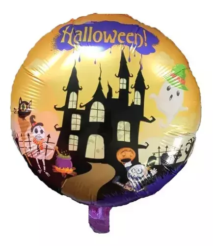Globo metalizado "CASTILLO HALLOWEN" 45cm