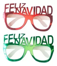 Lentes de papel "Feliz Navidad" x 4 unidades