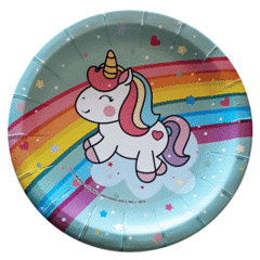 Plato Unicornio arcoiris x 10 en internet