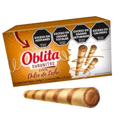 Cubanitos Oblita sabor dulce de leche caja x 48u