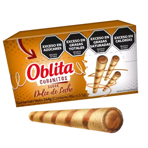 Cubanitos Oblita sabor dulce de leche caja x 48u