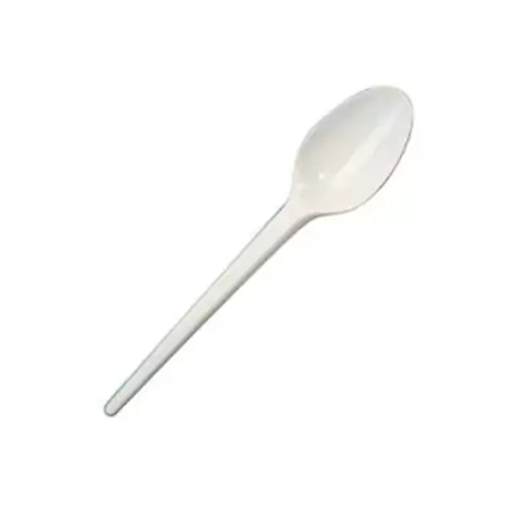 Cucharas postre plástico blanco x 20 u