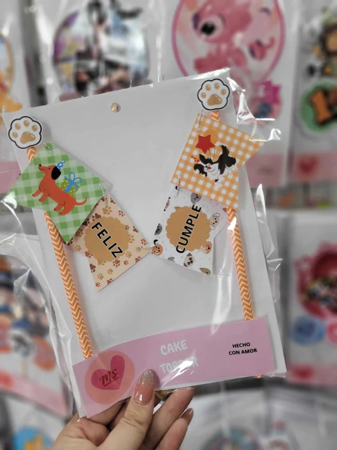 CakeTopper banderin "Perritos"