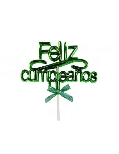 Cake Topper "Feliz Cumpleaños" Verde