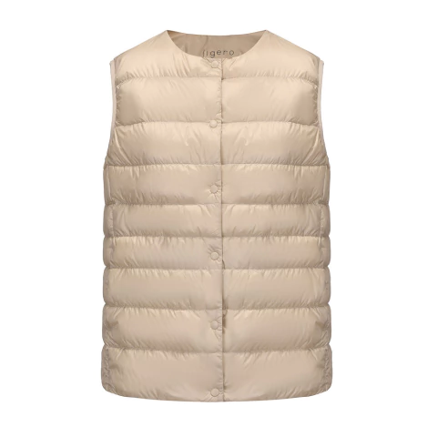 Chaleco de Pluma Mujer Beige - comprar online