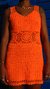Vestido Irene Laranja Curto Crochê