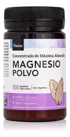 Magnesio En Polvo Natural Máxima Absorción Natier 150g