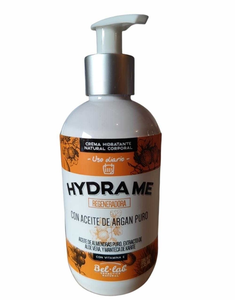 Crema Hidratante Regeneradora Natural de uso diario "Hydra Me" Con Aceite de Argan BEL-LAB